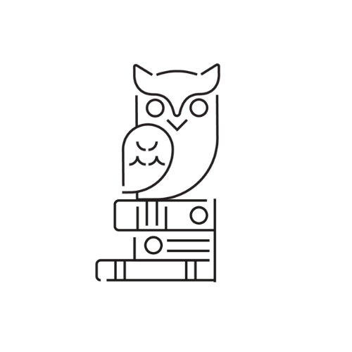Owl on books