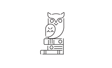Owl on books