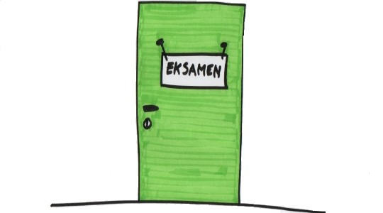 dør til eksamen