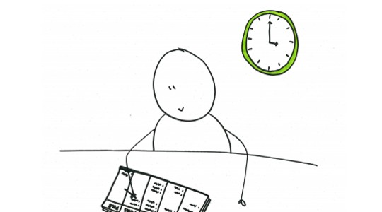 Dette billede viser en studerende, som er ved at planlægge sin studietid