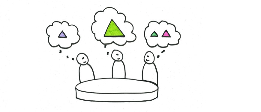 En tegning af en studiegruppe